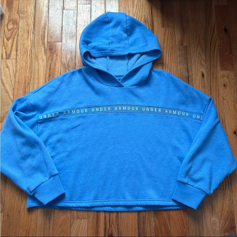Under Armour blue cropped hoodie